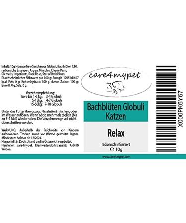 Cat Bach Flowers Globuli Relax - Natural Sedative for Cats | C30 for Calm during Travel Noise & Fear - Buy Online on GoSupps.com