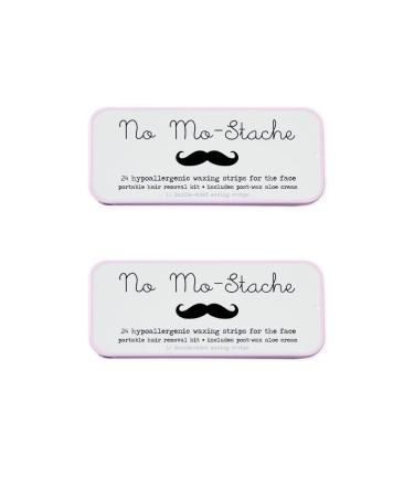 No Mo-Stache Lip Wax Kit 24 count 2 Pack - Skin Friendly Easy to Use Wax Strips - 2 Pack Travel Friendly Lip Wax Strip - Lip Hair Removal in No Time - Skin Exfoliator Hair Removal Strips