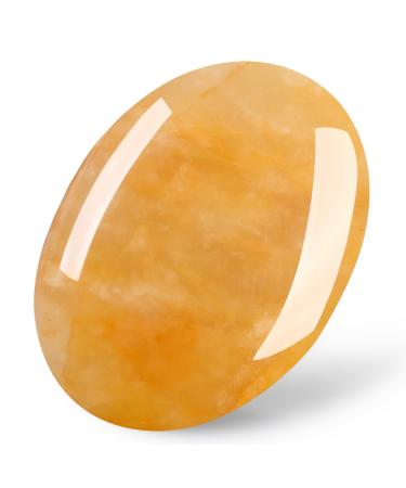 MAIBAOTA 2.4" Topaz Healing Crystal Gemstones Pocket Polished Gifts Oval Shape Reiki Spiritual Energy Nature Crystals for Women Men Relief Balancing Stress Divination Meditation
