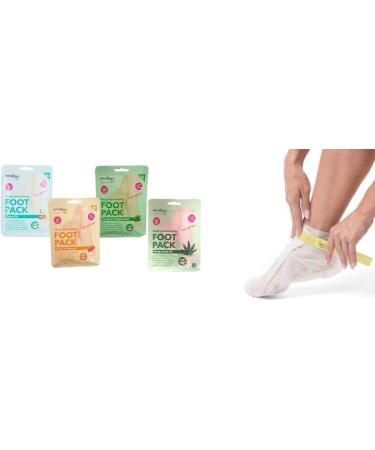 Derma V10 Footpack Mask (4 Packs) - Deep Moisturizing Tea Tree Peppermint Honey Almond & Moroccan Argan Oil | Hemp Seed Oil Infusion for Soft Feet - Buy Online on GoSupps.com