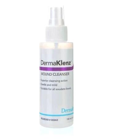 DermaKlenz Spray Wound Cleanser-Water Infused with Normal Saline Zinc VIT B6-Cuts-Scrapes-Burns-Incisions-Wound Care Spray-Pressure Sore-Diabetic Ulcer-4oz Spray