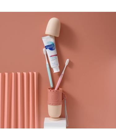 Portable Toothbrush Etui Set - 3pcs Travel Toothbrush Covers & Water Cup for Camping Business Trips & Home - Buy Online on GoSupps.com