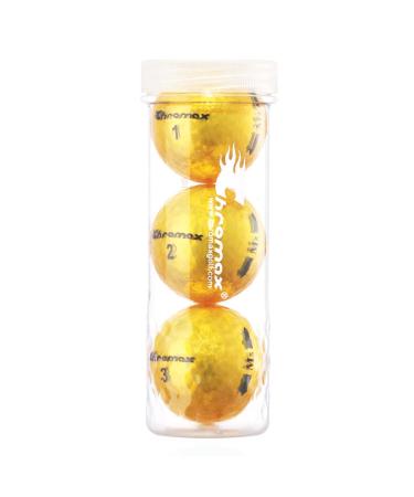 Chromax Metallic M5 Colored Golf Balls (3 Pack Tube) Gold