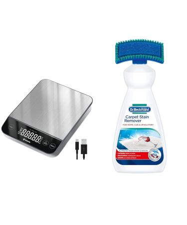 Etekcity 10kg Digital Kitchen Scales Waterproof USB Rechargeable Food Scales with LED Display & Dr. Beckmann Carpet Stain Remover | Removes New and Dried-in Stains | Includes Applicator Brush