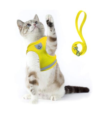 Supet cat dishes Breaking-safe cat linen with dishes for cats soft cats vest for kitten dogs chihuahua (l yellow) l (breast size: 38-43 cm) yellow