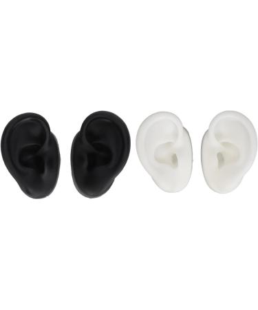 Silicone Ear Model - 2 Pairs Flexible & Reusable Simulation for Teaching (Black & White) - International Shipping Available - Buy Online on GoSupps.com
