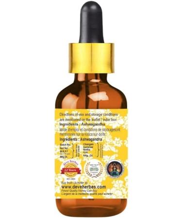 Deve Herbes Pure Ashwagandha Oil (Withania somnifera) with Glass Dropper 50ml (1.69 oz) - Buy Online on GoSupps.com