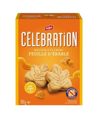 Maple Leaf Cookies Filled with Maple Cream - Made with Pure Canadian Maple Syrup - 350g