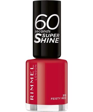 Rimmel 60 Seconds Super Shine Nail Polish - 8 ml 313 Feisty Red Feisty Red 8 ml (Pack of 1) - Buy Online on GoSupps.com