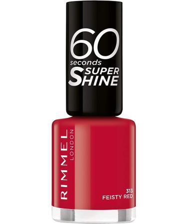 Rimmel 60 Seconds Super Shine Nail Polish - 8 ml 313 Feisty Red Feisty Red 8 ml (Pack of 1)