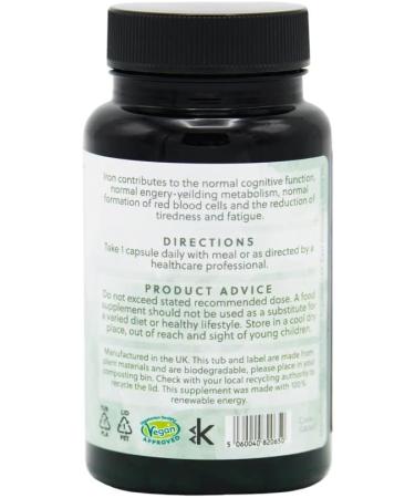 Chelated Iron (Bisglycinate) Capsules | 20mg per Capsule | 60 Vegan Capsules | With Vitamin C | G&G Vitamins - Buy Online on GoSupps.com