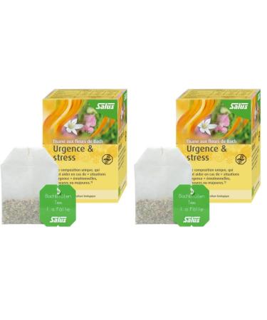 Salus Tisane Urgence & Stress aux Fleurs de Bach AB - Base de M lisse de Lavande et d' lixirs Floraux - Relaxation D tente - 15 Sachets (Lot de 2)