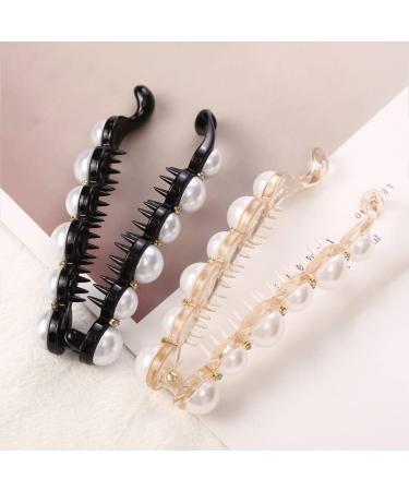 3-Piece Pearl Banana Clips Set | Rhinestone Hair Accessories for Women & Girls | Ideal for Thick & Fine Hair - Buy Online on GoSupps.com