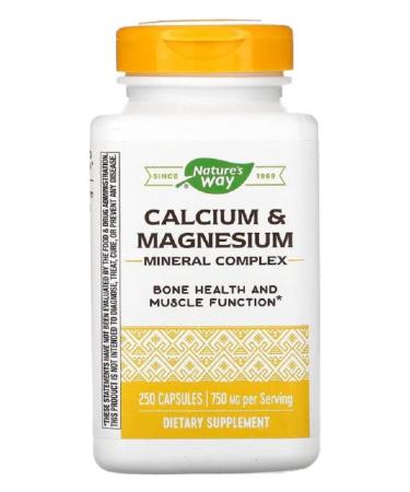 Nature's Way Calcium & Magnesium Mineral Complex 750 mg 250 Capsules