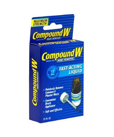 Compound W Wart Remover, Maximum Strength, Fast-Acting Liquid, 0.31-Ounce (Pack of 2)