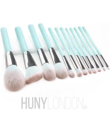 Makeup Brushes HUNYLONDON 12PC Makeup Brush Set Premium Soft Synthetic Bristles Pastel Mint Green Foundation Powder Contour Eyeshadow Brushes For Women Girls Makeup Artist Vegan Friendly - Buy Online on GoSupps.com