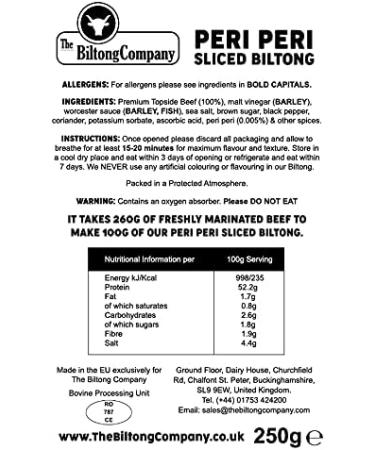 Biltong - 1kg - Sliced Super Fest - 4 Flavours - Original Peri Peri Garlic Pepper BBQ - Buy Online on GoSupps.com