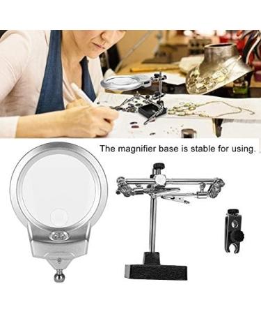 Magnifier with Led Light Alligator Clamp Auxiliary Clip Sturdy Base Dimmable High Clearility for Close Work Reading - Buy Online on GoSupps.com
