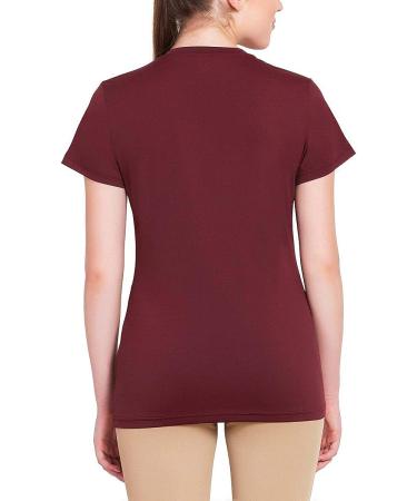 TuffRider Ladies Taylor Tee Short Sleeve T-Shirt - Wine, Small - Buy Online on GoSupps.com