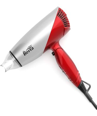 Buy BERTA 1875W Folding Handle Hair Dryer - Compact Ceramic Ionic Blow Dryer for Kids & Travel - Red - Buy Online on GoSupps.com