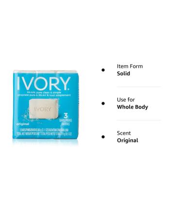 Ivory Soap 3.1 oz Personal Bar - Gentle Cleansing Bar - Buy Online on GoSupps.com