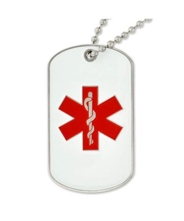 PinMart Medical Alert ID EMS Engravable Personalized Custom Dog Tag