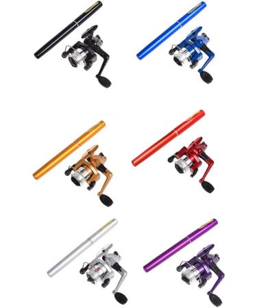 Portable Mini Fishing Rod - Compact Pen Style with Rotating Wheel & Bag for Winter Outdoor Fishing | Fishing Accessories in Black - Buy Online on GoSupps.com