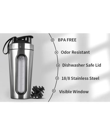 TsoLay Bouteilles Shaker pour M langes de Prot ines Le Shaker Prot ines en Acier Inoxydable Ne Reste Pas Froid/Chaud Tasses Shaker en M tal avec Fen tre Visible-B Noir - Buy Online on GoSupps.com