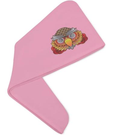 Vintage Owl Head Microfiber Hair Towel Wrap for Women - Super Absorbent 10x26 Inch Hair Turban with Button - Buy Online on GoSupps.com