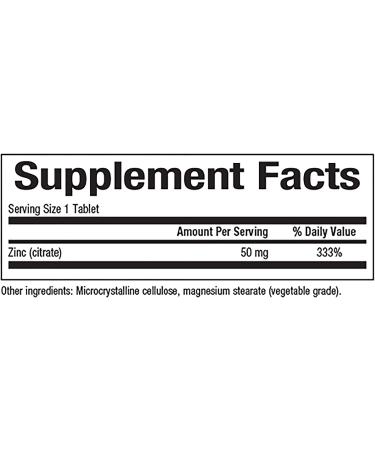 Natural Factors - Zinc Citrate 50mg Support for Healthy Skin & Immune Function 180 Tablets - Buy Online on GoSupps.com