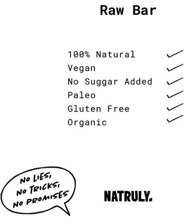 NATRULY Organic Cocoa Energy Bars No Added Sugar 100% Natural and Organic Gluten Free Vegan - Pack 12x40g - Buy Online on GoSupps.com
