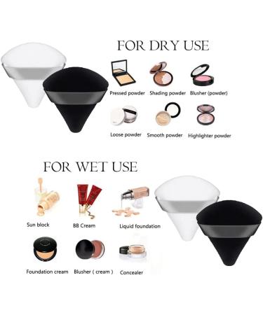 6 pieces of velvet triangle powder puff soft makeup powder puff used to mix and apply loose or compact powder makeup powder puff set makeup powder puff /72 (Color : Black skin) - Buy Online on GoSupps.com