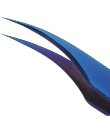 Blue Stainless Steel Curved Eyelash Tweezers for False Eyelash Extensions - Precision Beauty Tool | International Shipping - Buy Online on GoSupps.com