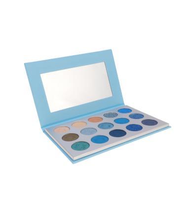 FOMIYES 15 Glitter Eye Shadow Makeup Eyeshadow Woman Eyeshadow Compact Eyeshadow Palette Miss Metal Mirror 1 count (Pack of 1) Blue