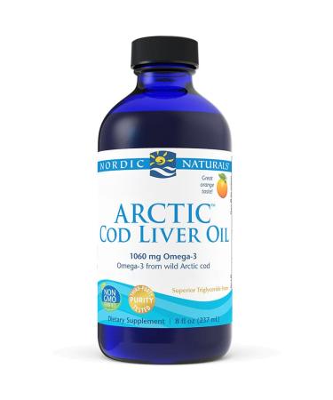 Nordic Naturals Arctic Cod Liver Oil 1060mg Omega-3 Cod Liver Oil with EPA and DHA Orange Taste 236 ml Lab Tested Soy Free Gluten Free Non-GMO