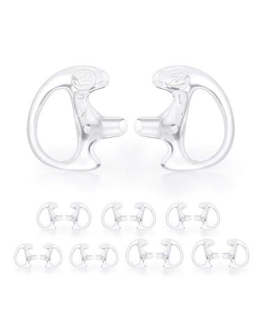 Zeadio Earmould Earpiece Earbud Earplug for Two-Way Radio Coil Tube Audio Kits (Clear, Pair of 8) 8 Pair