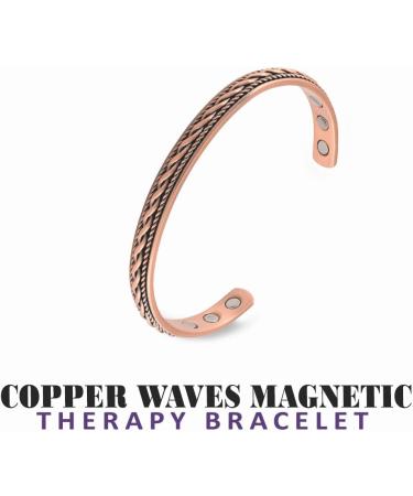 Shop Copper Magnetic Bracelet for Men & Women - High Power Adjustable Bangle 6.5-7 Inch Wrist Size - Buy Online on GoSupps.com