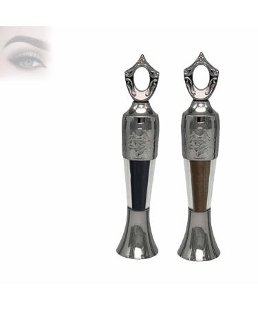 Kohl Powder Eyeliner Kohl Liner Kohl Eyeliner Kohl Eyeliner Handmade 100% Natural Eyeliner in Powder Form for Women (Black+Brown)