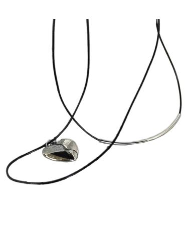 Oralgos fashionable necklace with heart pendant double-layer leather cord collarbone chain adjustable collarbone chain women's accessory