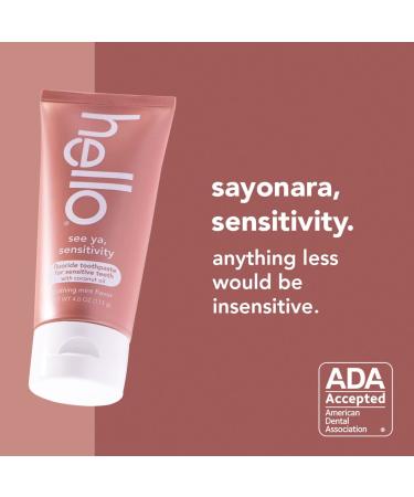 Hello See Ya Sensitivity Toothpaste - Minty Fluoride Formula for Sensitive Teeth, Vegan & Gluten-Free, 2 Pack - Buy Online on GoSupps.com