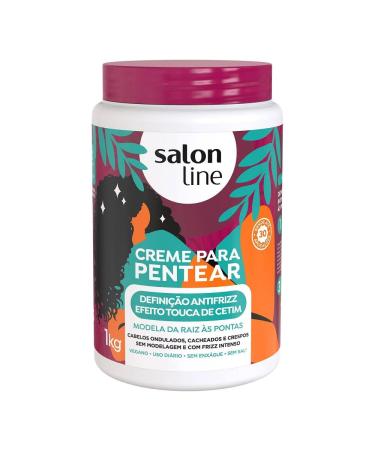 Salon Line - Linha Creme Para Pentear - Definicao Antifrizz Efeito Touca de Cetim 1 Kg - (Combing Cream Collection - Antifrizz Definition Satin Cap Effect Net 33.81 Oz)