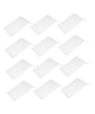 Baluue 12pcs Foaming Mesh Cleansing Bag Soap Saver Mesh Net Soap Bags Drawstring Soap Sack Mesh White Pp
