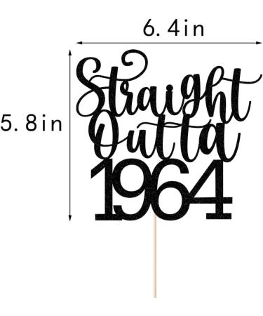 Sodasos Black Glitter Straight Outta 1964 Cake Topper Happy 60th Birthday Cake Topper 60 and Fabulous 60th Wedding/Anniversary Party Sign Decorations (black Straight Outta 1964) - Buy Online on GoSupps.com