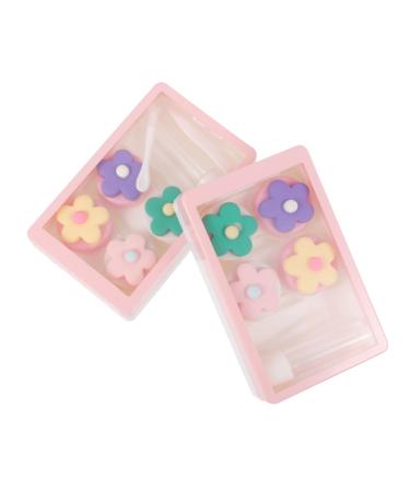 Homsfou 2er box Invisible accompanying box pocket colored contact lenses container for eye contact lenses pink lens holder travel lens case cute container organizers travel plastic