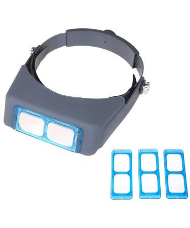 Dental Loupes Double Lens Headband Magnifying Glass Head-Mounted Binocular Magnifier 1.5X 2X 2.5X 3.5X Optical Headset Magnifying Visor Reading Magnifier Jeweler Loupe with 4 Lens for Electronics
