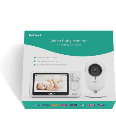 Taktark Baby Monitor with Camera - 4.3 Video Babyphone Night Vision Intercom Digital Zoom & Temperature Monitoring - BM612-EU - Buy Online on GoSupps.com