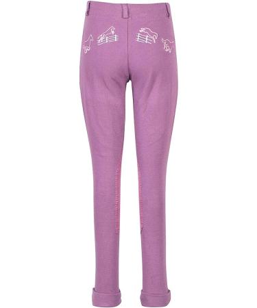 TuffRider Kids Cotton Embroidered Pull-On Jods 8 Purple - Comfortable and Stylish Riding Pants for Children - Buy Online on GoSupps.com