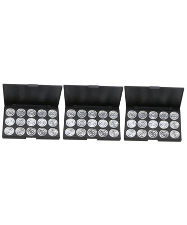 NOLITOY 3pcs 15 Eyeshadow Palette Empty Cosmetic Case Eyeshadow Case 1 count (Pack of 1) Silverx3pcs