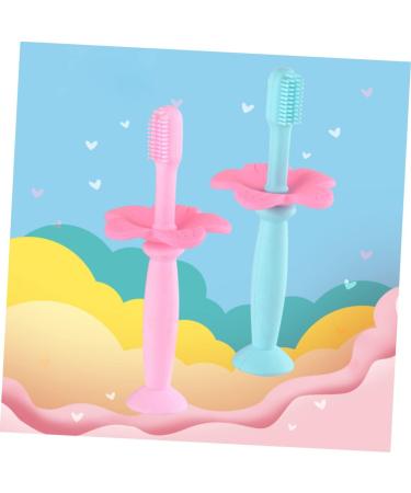 Minkissy 2-Pack Silicone Baby Toothbrush | Manual Oral Care Training Brush in Pink | Safe & Gentle for Infants - Buy Online on GoSupps.com