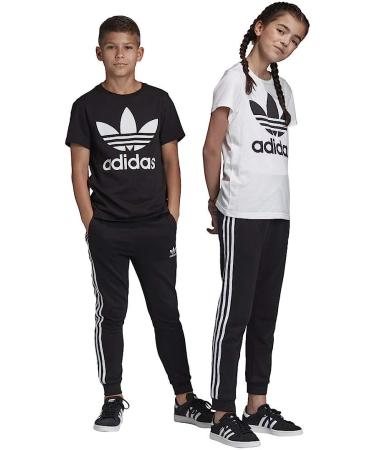adidas Originals Unisex Kids 3-Stripes Trefoil Pants - Black/White - Size Medium - Buy Online on GoSupps.com